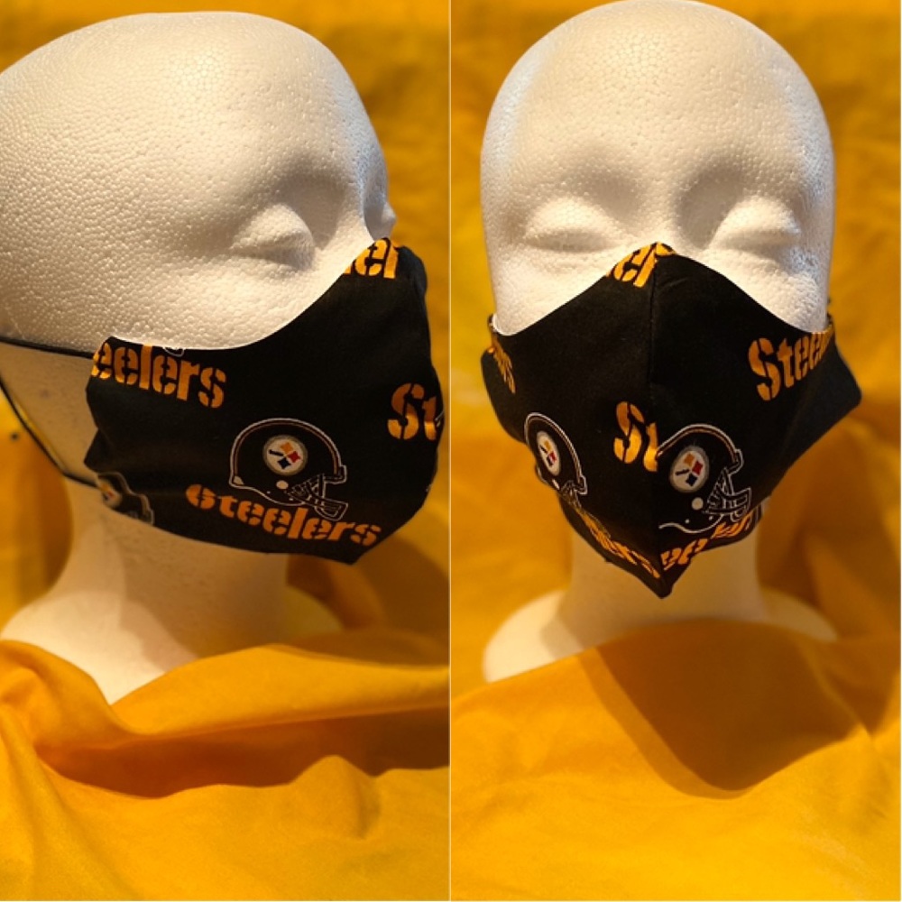 100% Cotton Face Mask w/ Pittsburgh Steelers
